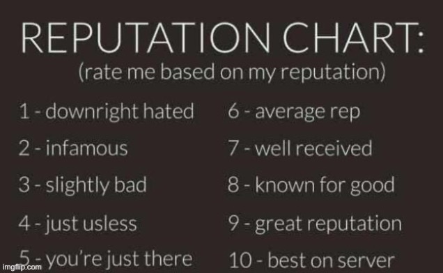 Rate me (while I am protecting the cities) | image tagged in reputation chart | made w/ Imgflip meme maker