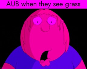 AUB when they see grass | made w/ Imgflip meme maker