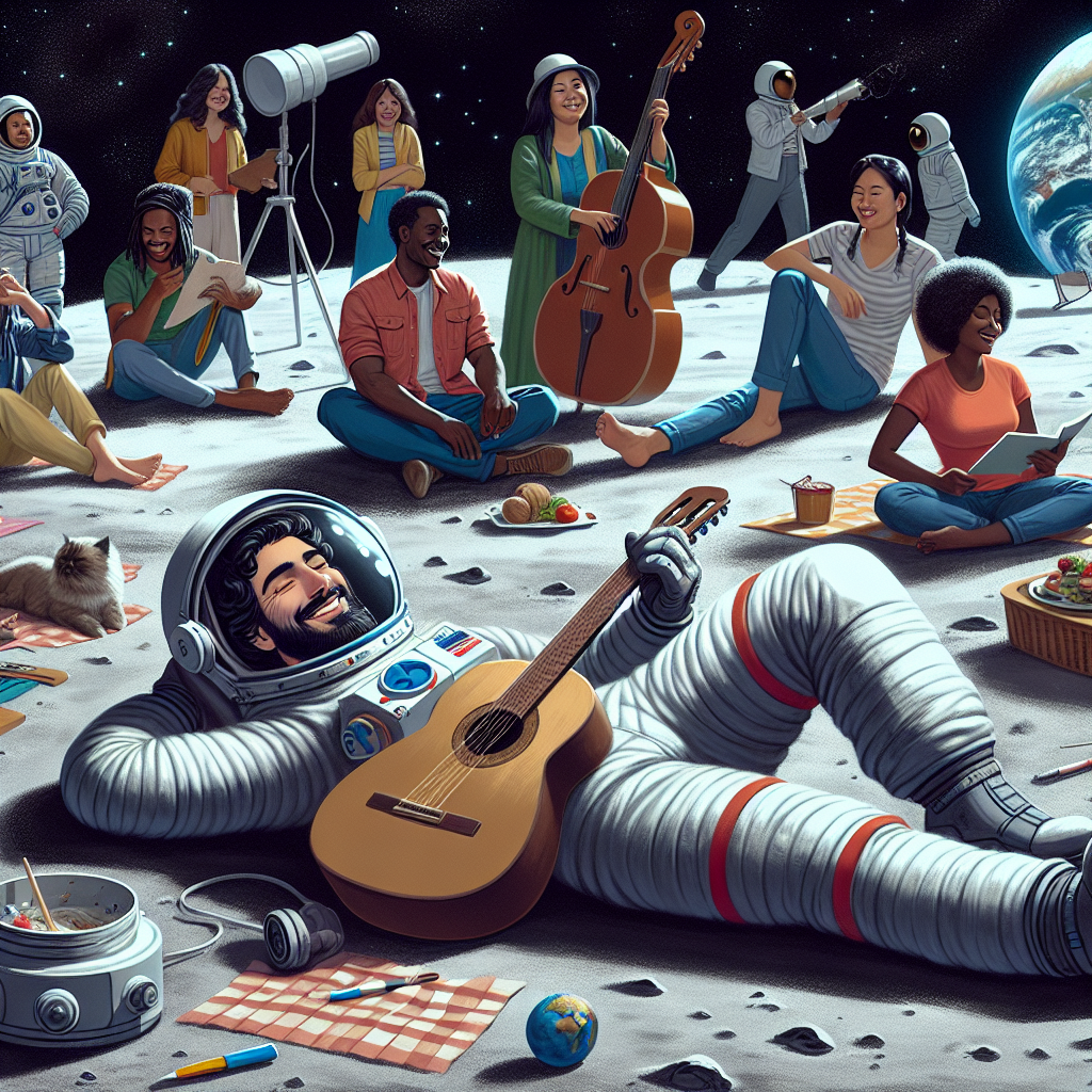 Chill guy relaxing on the moon with all his fellow chill guys Blank Meme Template