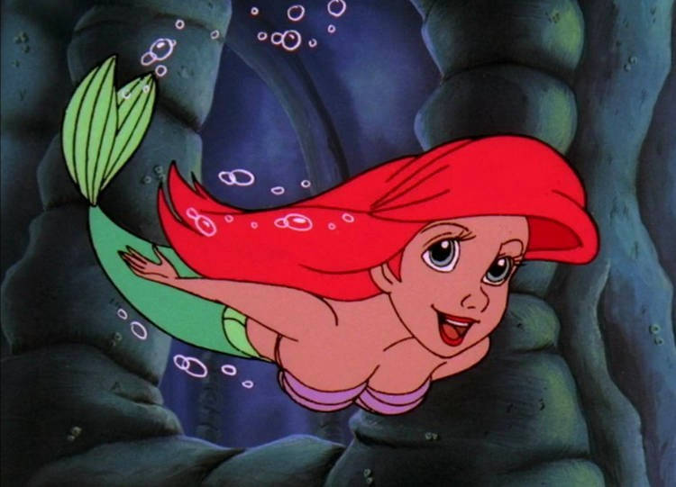 ariel swimming past the camera Blank Meme Template