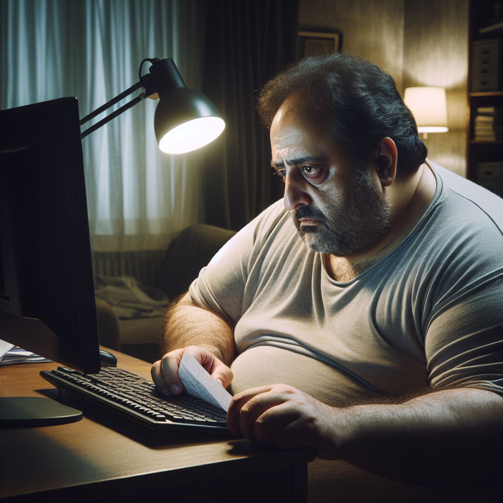 40 year old fat virgin sad sitting at a desktop computer who los Blank Meme Template