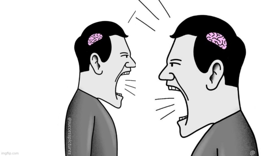 my parents arguing lore | image tagged in small brain yelling at big brain | made w/ Imgflip meme maker