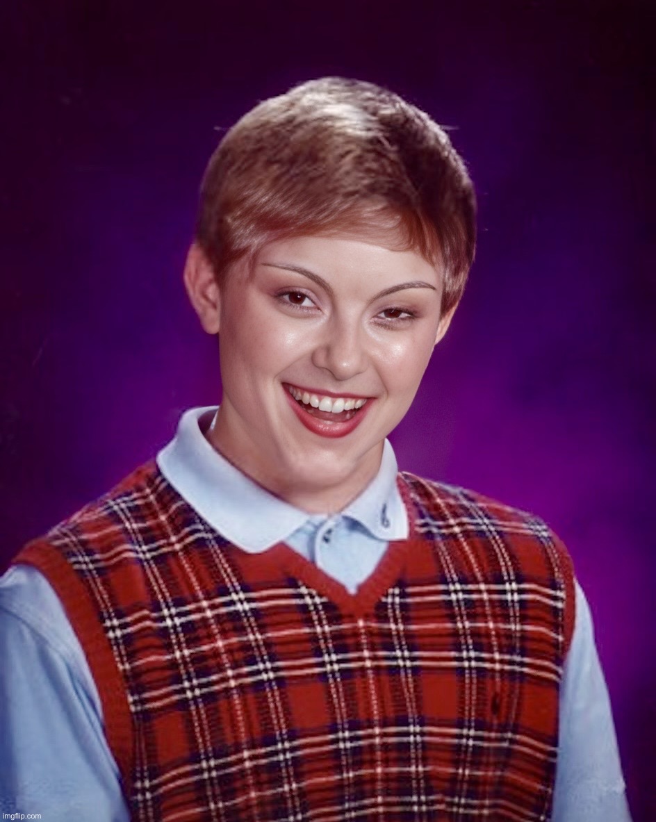 Bad Luck Brianna Template | image tagged in bad luck brianna,template,memes,bad luck brian | made w/ Imgflip meme maker