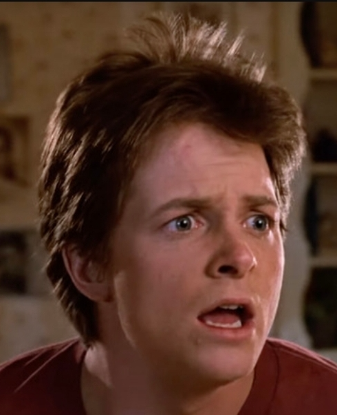 Marty McFly surprised Blank Meme Template