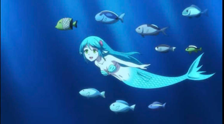 mermaid swimming Blank Meme Template