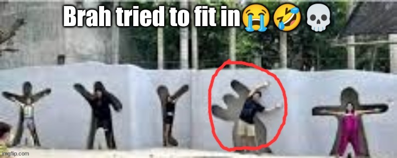 Brah tried to fit in | image tagged in brah tried to fit in | made w/ Imgflip meme maker