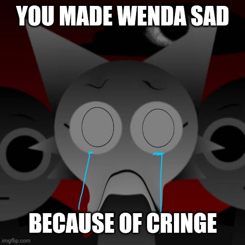 You Made Wenda Sad Because Of Cringe | YOU MADE WENDA SAD; BECAUSE OF CRINGE | image tagged in you made wenda sad because of cringe,cringe,sad,sprunki | made w/ Imgflip meme maker