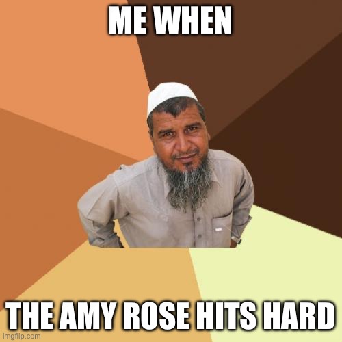 Ordinary Muslim Man Meme | ME WHEN THE AMY ROSE HITS HARD | image tagged in memes,ordinary muslim man | made w/ Imgflip meme maker