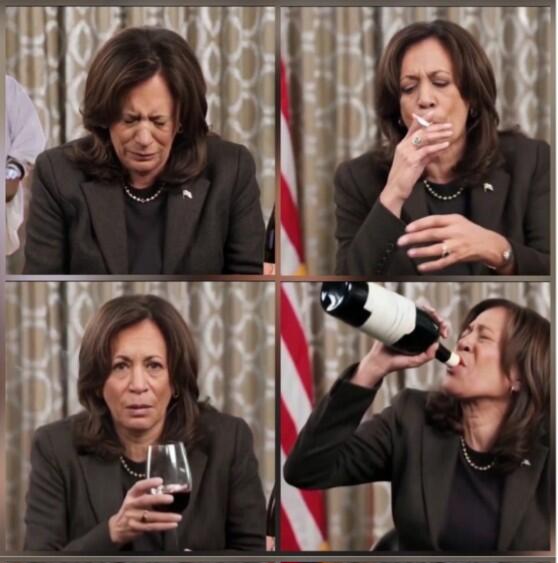 Hobama drunk & smoking Blank Meme Template