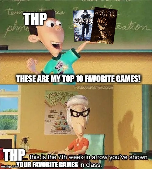 This is the third time this week, meme | THP; THESE ARE MY TOP 10 FAVORITE GAMES! THP; YOUR FAVORITE GAMES | image tagged in this is the third time this week meme | made w/ Imgflip meme maker