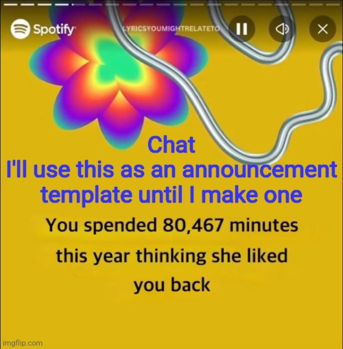 You spended 80,467 minutes | Chat
I'll use this as an announcement template until I make one | image tagged in you spended 80 467 minutes | made w/ Imgflip meme maker