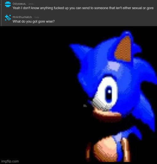 this truly has been a day full of gore and shit | image tagged in sonic stares | made w/ Imgflip meme maker