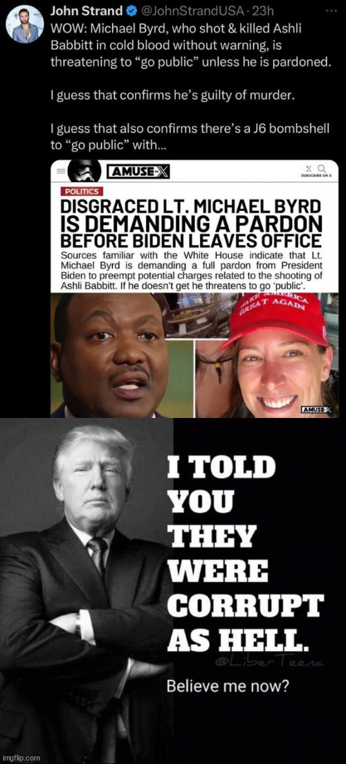 Murdering cop threatening to spill the beans on Jan 6 if he doesn't get a pardon | image tagged in michael byrd,murderer,jan 6 | made w/ Imgflip meme maker