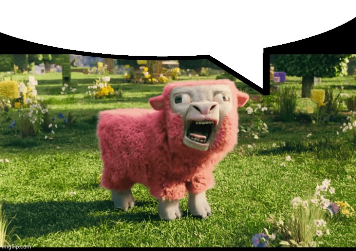 MC movie pink sheep | image tagged in mc movie pink sheep | made w/ Imgflip meme maker
