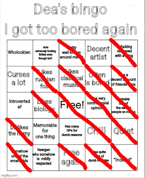 Dea's bingo | image tagged in dea's bingo | made w/ Imgflip meme maker