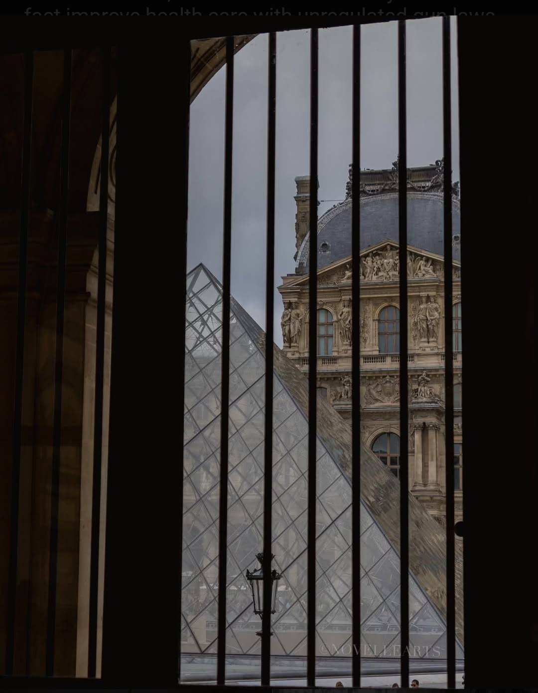 Window View of the Louvre. Blank Meme Template