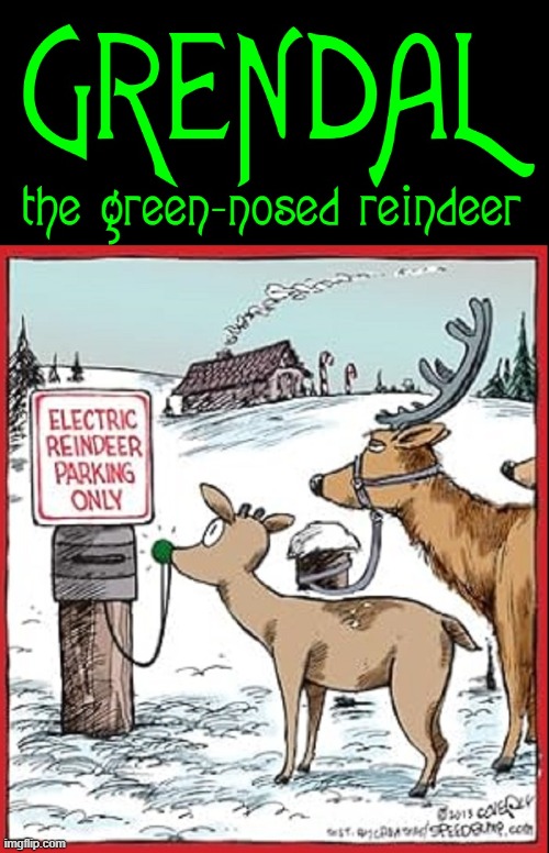 The North Pole goes Electric | image tagged in vince vance,christmas,cartoons,reindeer,memes,charging station | made w/ Imgflip meme maker