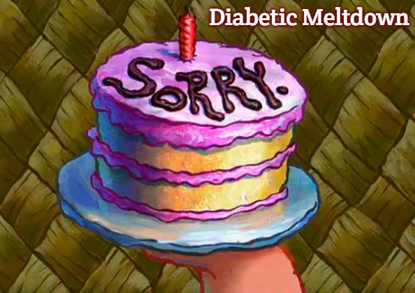 SpongeBob Sorry cake | Diabetic Meltdown | image tagged in spongebob sorry cake,diabetic meltdown,slavic | made w/ Imgflip meme maker