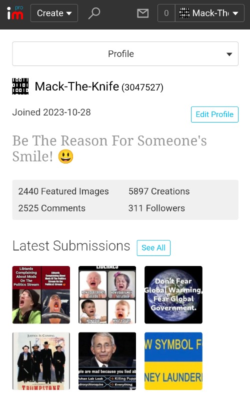 Mack-The-Knife well over the big 3,000,000 points plus 311 Followers in 13 MONTHS | image tagged in mack well over 3 million points in 13 months | made w/ Imgflip meme maker