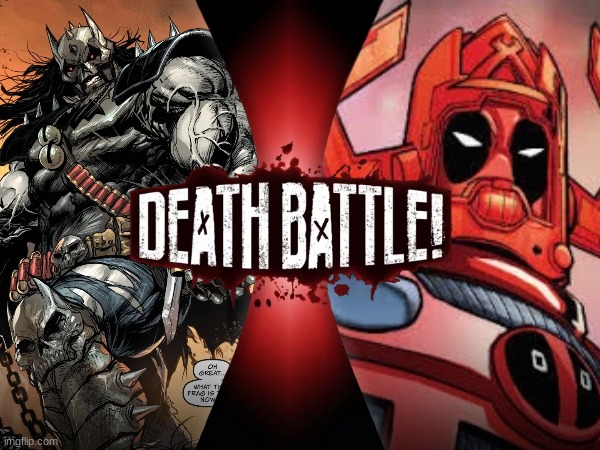 The Batman Who Frags VS Galactipool (Dark Nights: Death Metal VS Deadpool Kills Deadpool) | image tagged in death battle,dc comics,marvel comics | made w/ Imgflip meme maker