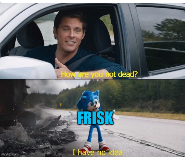 sonic how are you not dead | HOW ARE YOU NOT DEAD FRISK | image tagged in sonic how are you not dead | made w/ Imgflip meme maker