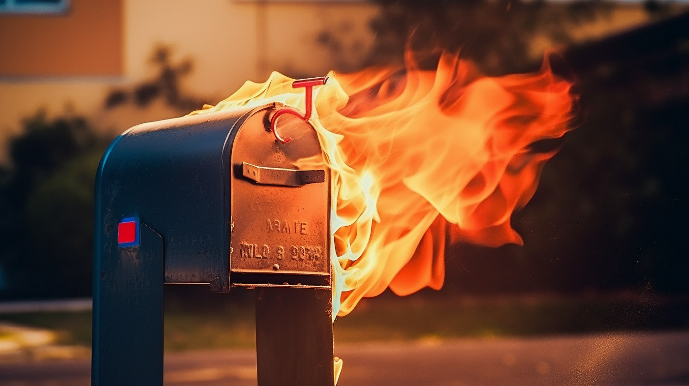 Mailbox fire Blank Meme Template