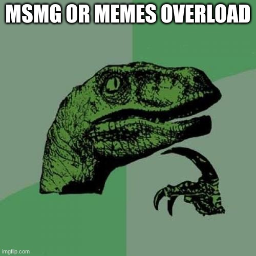 Philosoraptor | MSMG OR MEMES OVERLOAD | image tagged in memes,philosoraptor | made w/ Imgflip meme maker