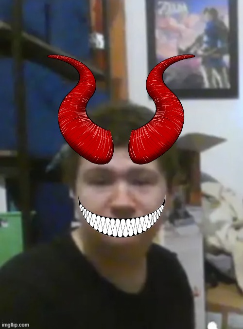 Kaden the devil | image tagged in evil,vacuum cleaner,degenerate | made w/ Imgflip meme maker