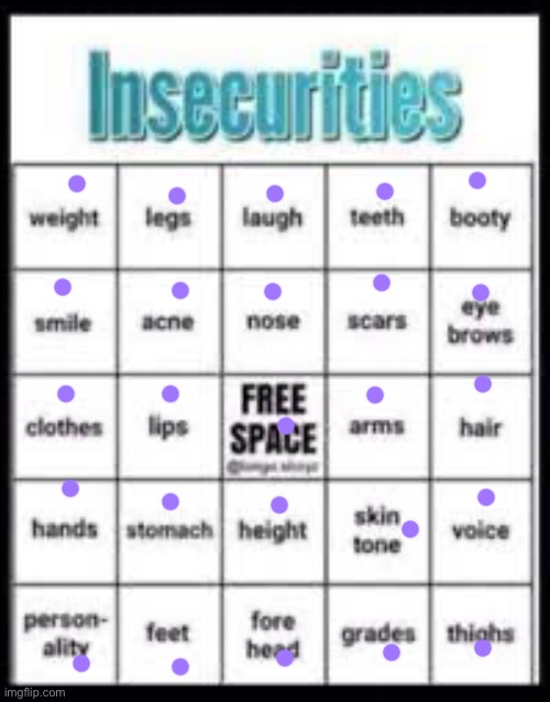 As I was going through this and uhm- | image tagged in insecurities bingo | made w/ Imgflip meme maker