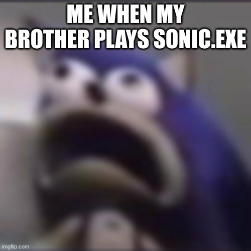 :0 | ME WHEN MY BROTHER PLAYS SONIC.EXE | image tagged in distress | made w/ Imgflip meme maker