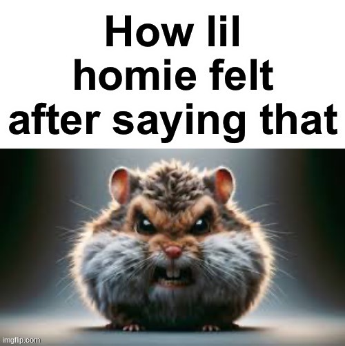 How lil homie felt after saying that | image tagged in how lil homie felt after saying that | made w/ Imgflip meme maker