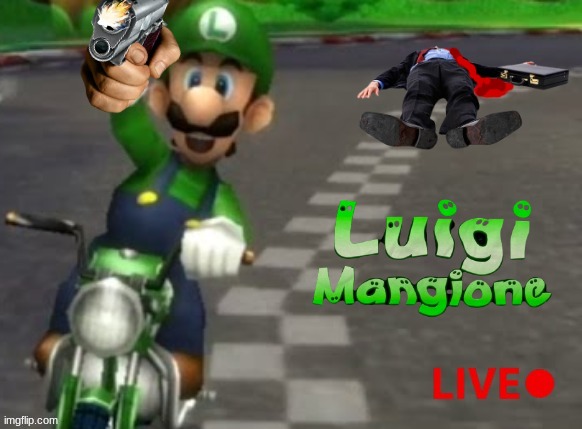 Luigi Mangione meme | image tagged in memes,luigi,super mario bros,super mario,assassination chain | made w/ Imgflip meme maker