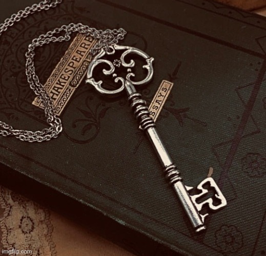 Shakespearean Key and Notebook. | image tagged in keys,journalism,writer,writers,shakespeare,william shakespeare | made w/ Imgflip meme maker