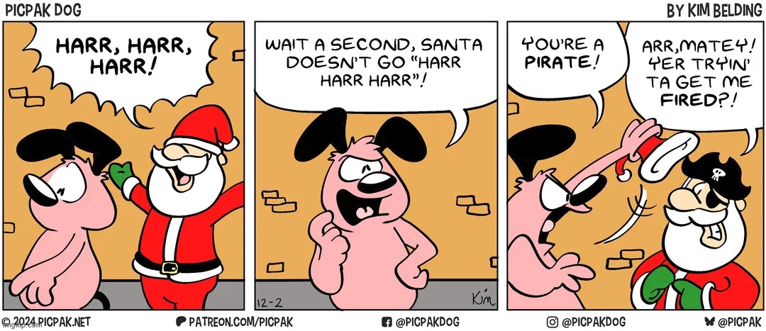 image tagged in dog,santa,santa claus,pirate,disguise,wait what | made w/ Imgflip meme maker