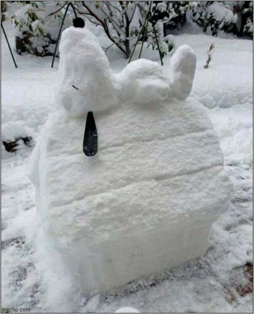 A Snow Snoopy | image tagged in dogs,snow,snoopy | made w/ Imgflip meme maker