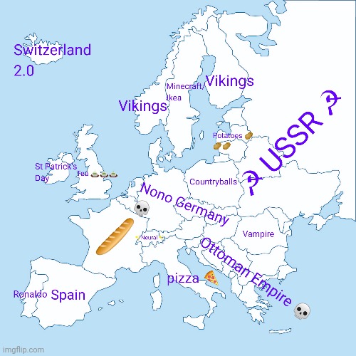 How Me Sees Europe | image tagged in countryballs,europe,map,memes,european union | made w/ Imgflip meme maker