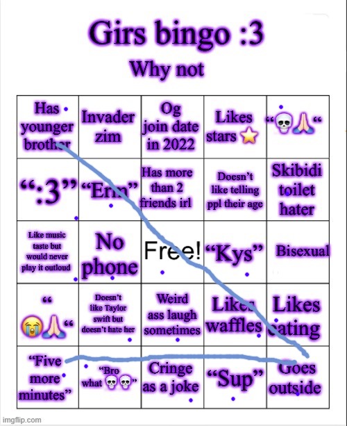 Girs dumb bingo | image tagged in girs dumb bingo | made w/ Imgflip meme maker