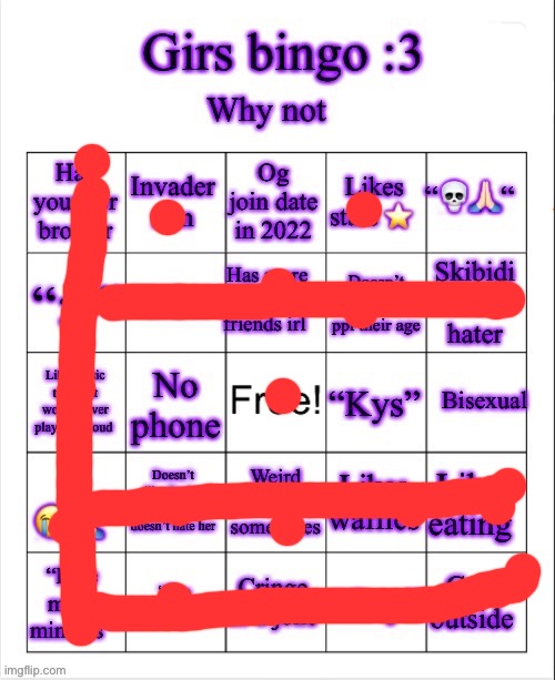 beingo | image tagged in girs dumb bingo | made w/ Imgflip meme maker