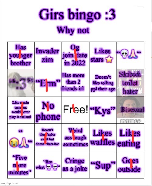 "cringe as a joke" you're cringe unironically | image tagged in girs dumb bingo | made w/ Imgflip meme maker