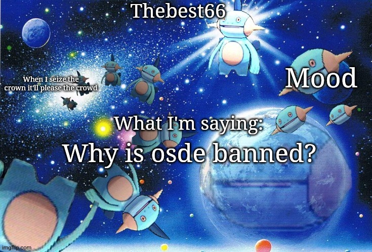 Will it affect fishing season? | Why is osde banned? | image tagged in marshtomp template thebest66 | made w/ Imgflip meme maker