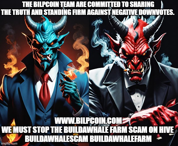 THE BILPCOIN TEAM ARE COMMITTED TO SHARING THE TRUTH AND STANDING FIRM AGAINST NEGATIVE DOWNVOTES. WWW.BILPCOIN.COM

WE MUST STOP THE BUILDAWHALE FARM SCAM ON HIVE 

BUILDAWHALESCAM BUILDAWHALEFARM | made w/ Imgflip meme maker