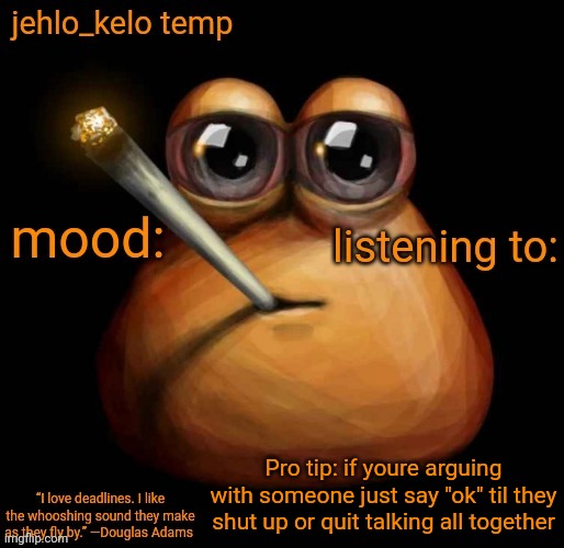 I have too much to lose for dumb hatred now | Pro tip: if youre arguing with someone just say "ok" til they shut up or quit talking all together | image tagged in jehlo kelo temp | made w/ Imgflip meme maker