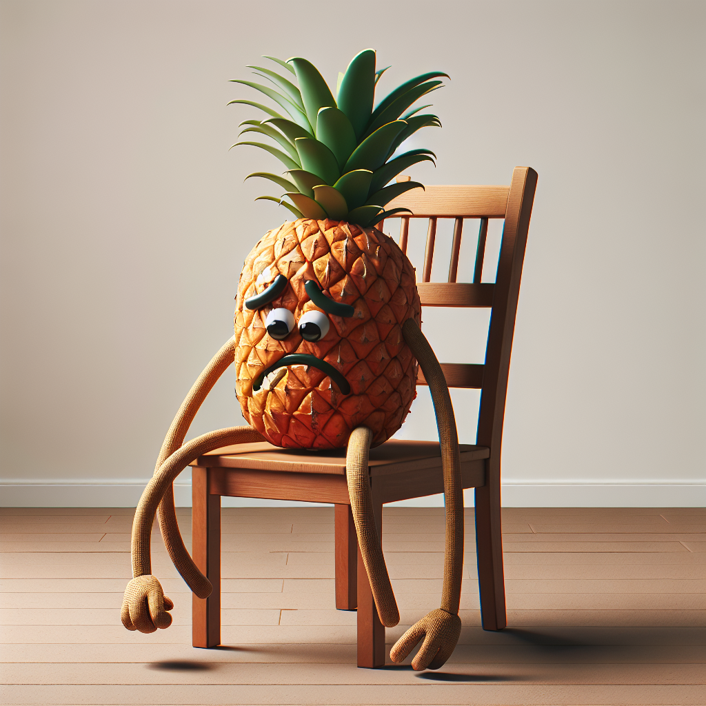 suffering pineapple on a chair Blank Meme Template