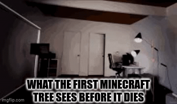 What a minecrafter does to the first tree - Imgflip