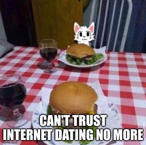 Boykisser date | CAN'T TRUST INTERNET DATING NO MORE | image tagged in boykisser date | made w/ Imgflip meme maker