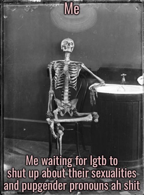 Pupgender was once valid in the lgtb community no cap | Me; Me waiting for lgtb to shut up about their sexualities and pupgender pronouns ah shit | image tagged in me waiting | made w/ Imgflip meme maker