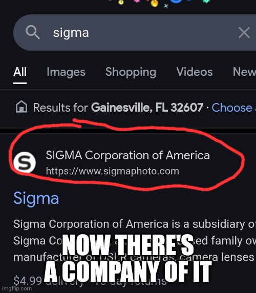 WHY | NOW THERE'S A COMPANY OF IT | image tagged in sigma | made w/ Imgflip meme maker