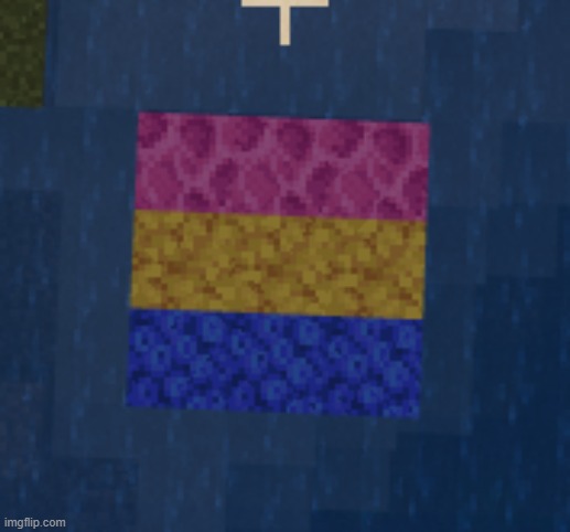 I made the pan flag out of coral in minecraft (more in comments) | made w/ Imgflip meme maker