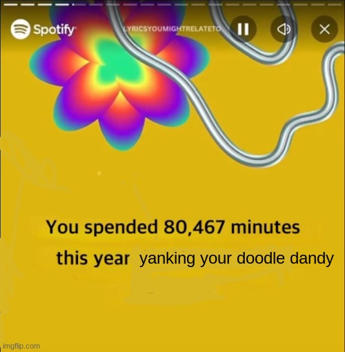 You spended 80,467 minutes | yanking your doodle dandy | image tagged in you spended 80 467 minutes | made w/ Imgflip meme maker