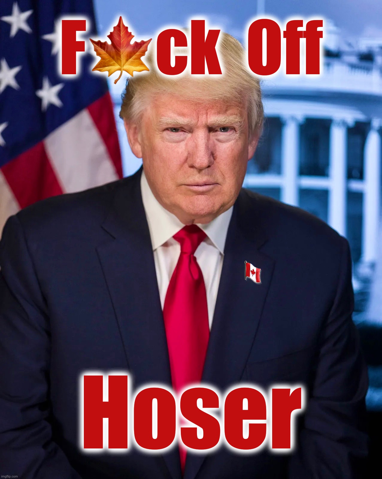 Trumpster Fire | F🍁ck  Off; Hoser | image tagged in meanwhile in canada,memes,donald trump,garbage dump,'murica,white trash | made w/ Imgflip meme maker